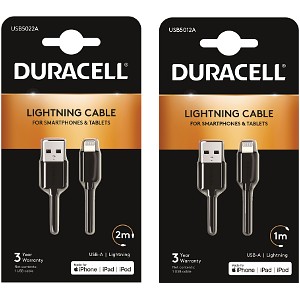 Duracell 1m+2m kabel USB-A na Lightning